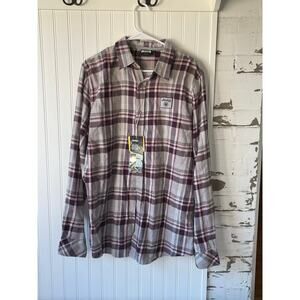 Men's Jeep Brand plaid button down shirt size Large NWT